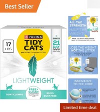 Purina LightWeight Free and Clean Unscented Cat Litter - 17 lb - Odor Control