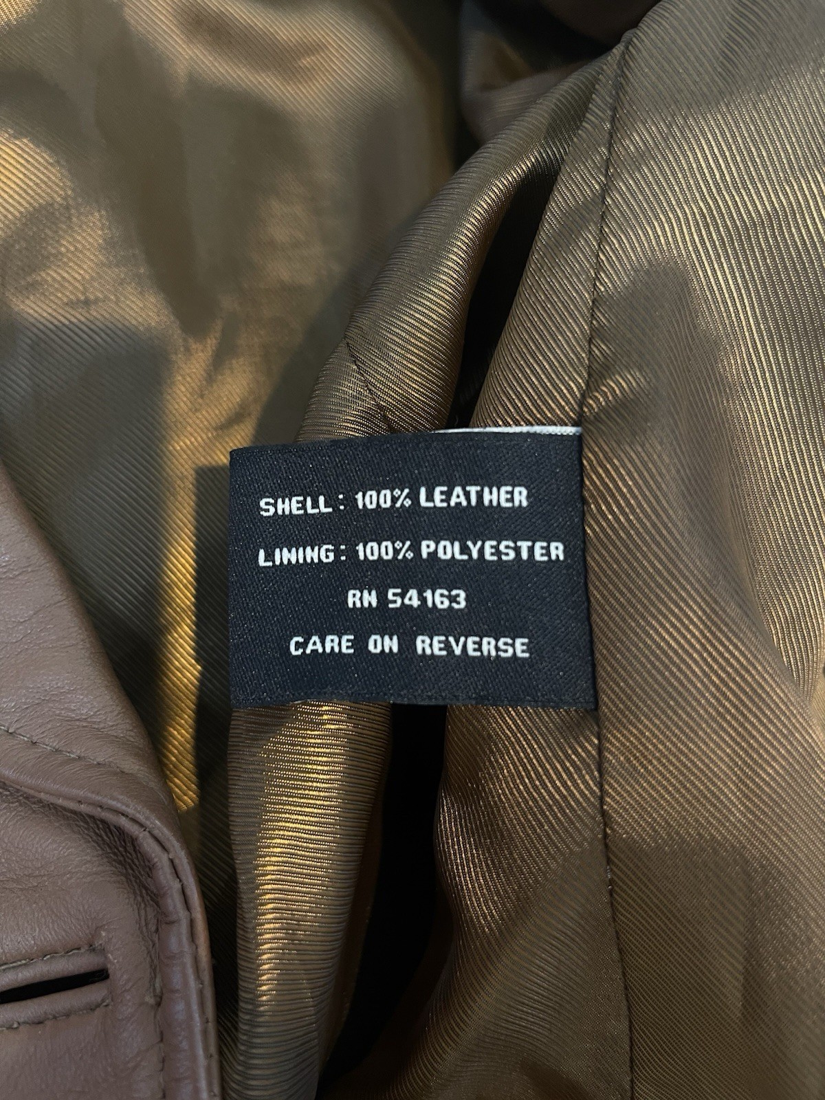 GUESS Brown Leather Button Collared Jacket Pocket… - image 4