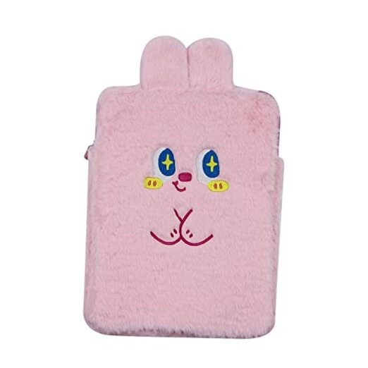 9-11 Inch Plush Cute Rabbit Laptop Sleeve Bag iPad Protective Case A Pink