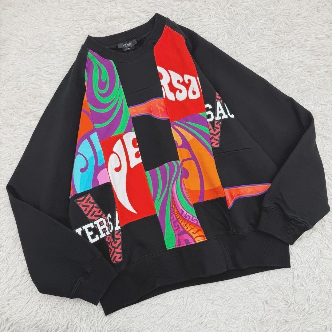 Versace Patchwork Sweatshirt Multicolor Cotton Lo… - image 20