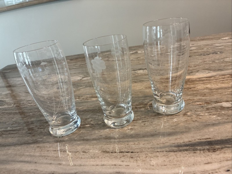 Set Of 3 Princess House Crystal Juice Glasses 5 ounces