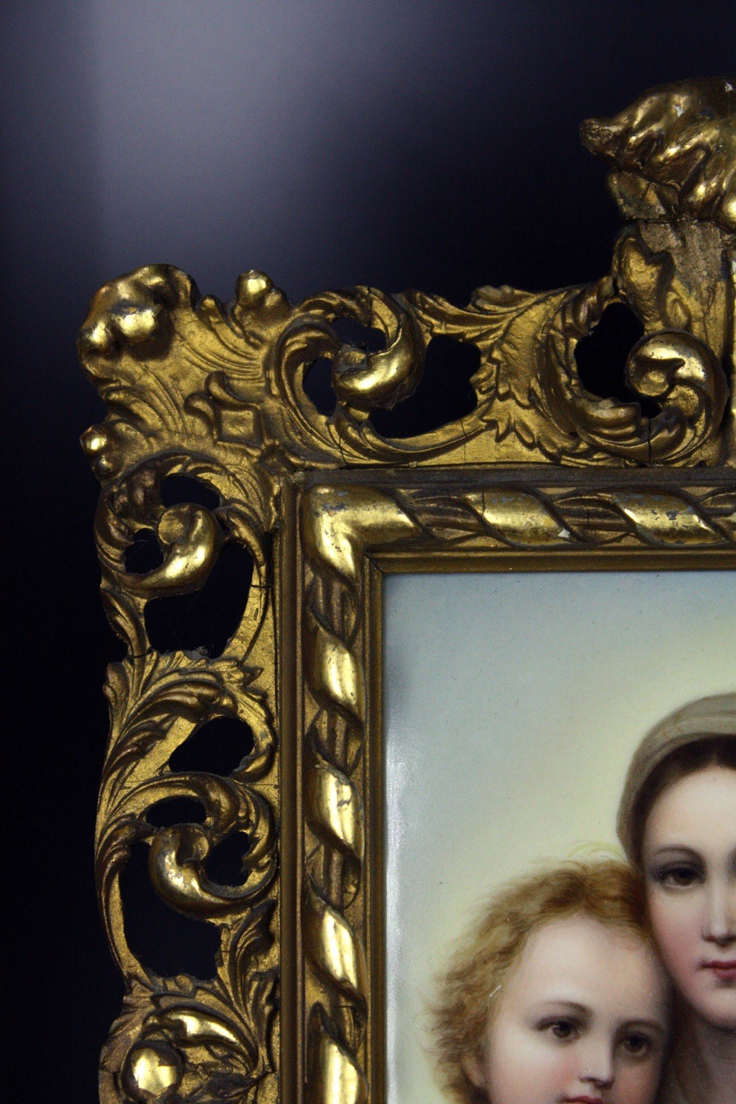 KPM Berlin marked Porcelain Plaque Raphael’s Sistine Madonna, Ornate gilt frame