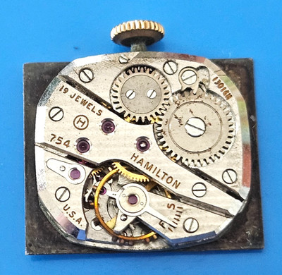 HAMILTON 754 19J Watch Movement (REMOVED FROM GOLD CASE/BALANCE RUNS)  lot725