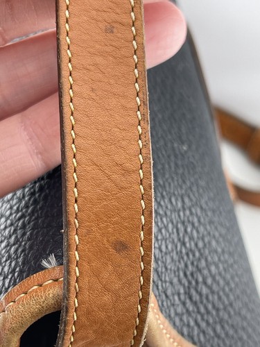 Vintage Dooney & Bourke Allwetter Leder Essex Handtasche USA kieselig schwarz - Bild 10 von 24