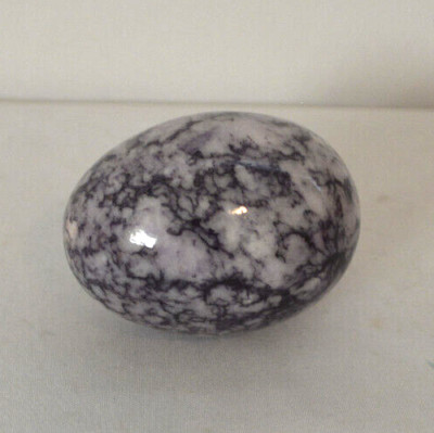 Vintage Black & White Adventurine Stone Egg Wellness