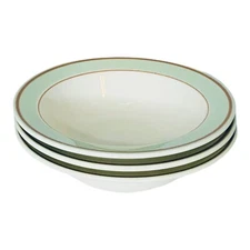 Homer Laughlin HLC589 Green Tan Band Restaurant Ware Rim Cereal Bowl CHOOSE