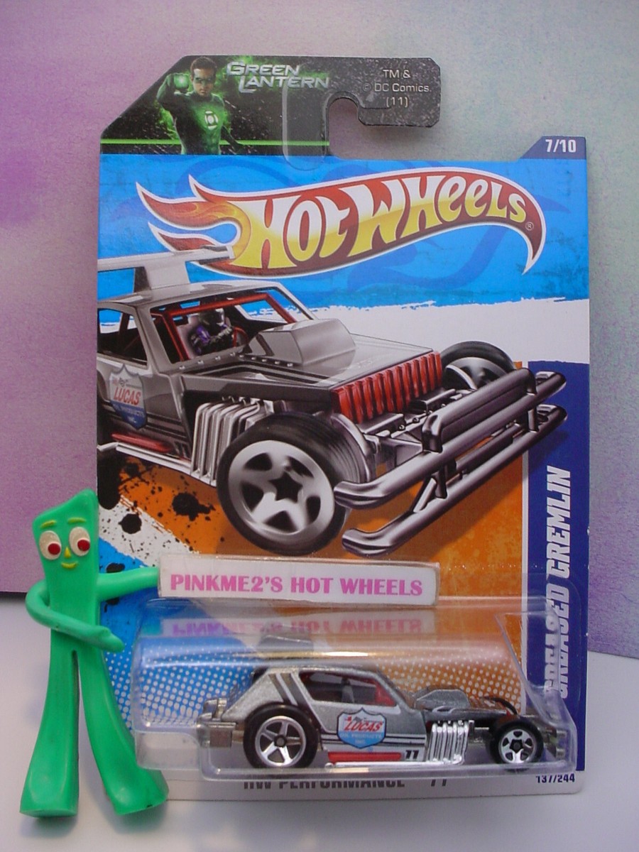 2011 i Hot Wheels AMC GREASED GREMLIN #137 gray;red;5sp;Lucas Oil