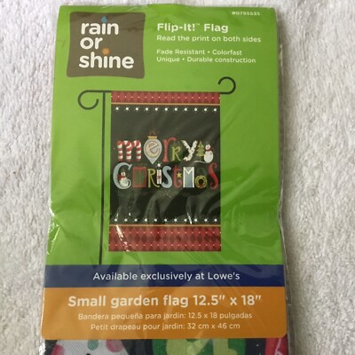 Rain Or Shine Merry Christmas, Ornaments Garden Flip It Flag 12.5'' x 18'' NEW!