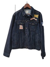 Men's GAP Dark Wash Denim Jacket w/Patches Size M