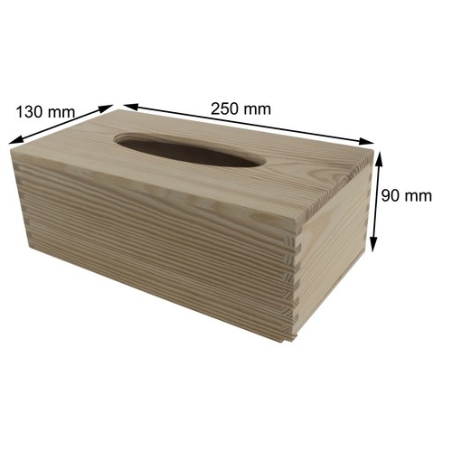 Rectangular Wooden Tissue Box With Sliding Bottom /Art Craft Decoupage /Pinewood - Picture 6 of 10