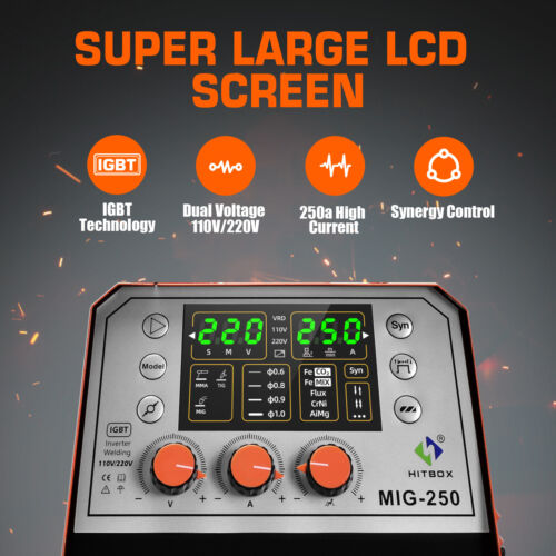 4-in-1 Aluminum MIG MAG Welder Flux Cored Wire Welding Machine TIG MMA IGBT 250A - Picture 2 of 7