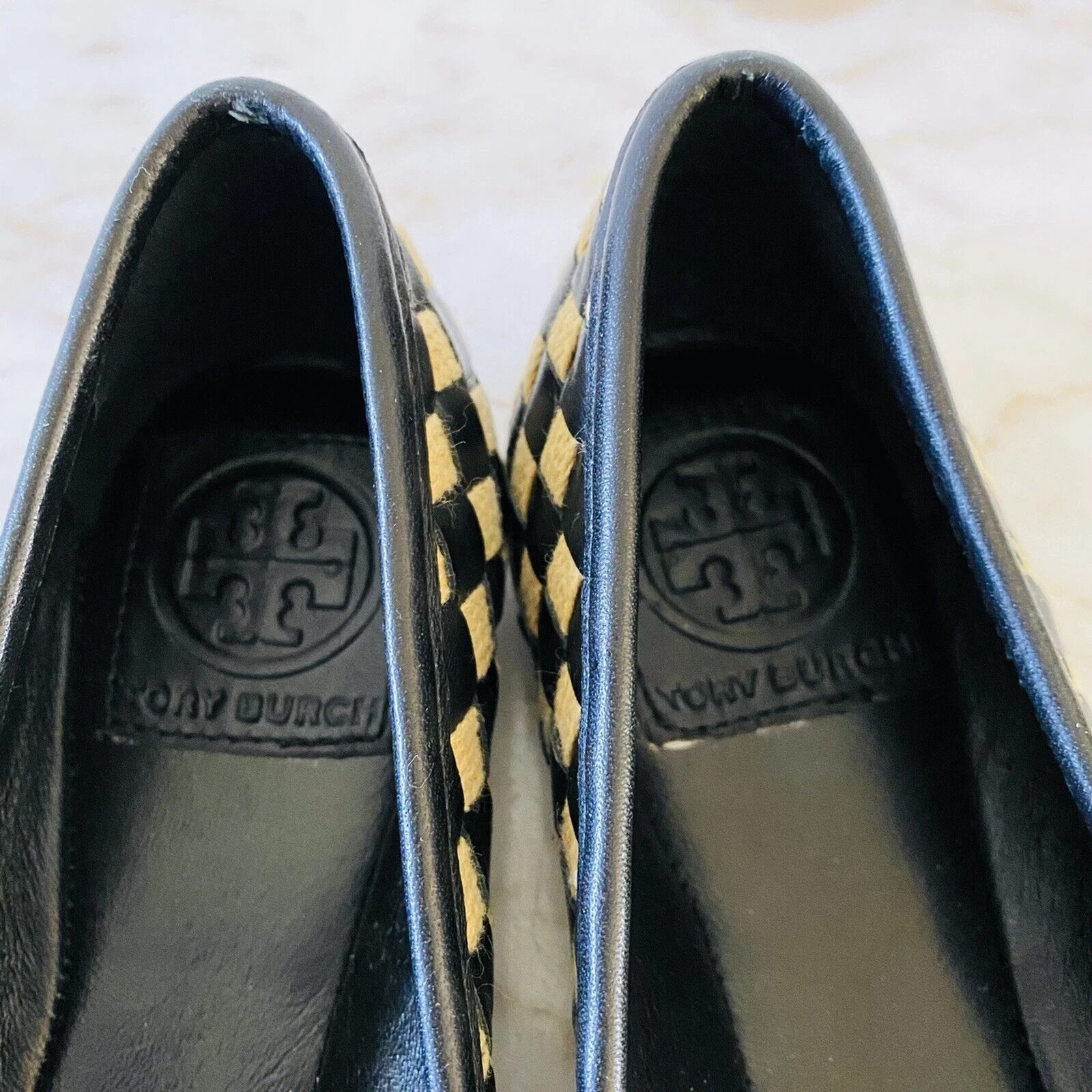 Ballerine TORY BURCH nere gialle in tessuto con fiocco accento US 7 5