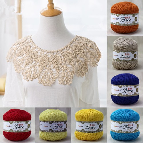 50g/Ball Lace Cotton Yarn 2 Ply Hand Knitting Embroidery Thread Craft Crochet - Picture 4 of 34