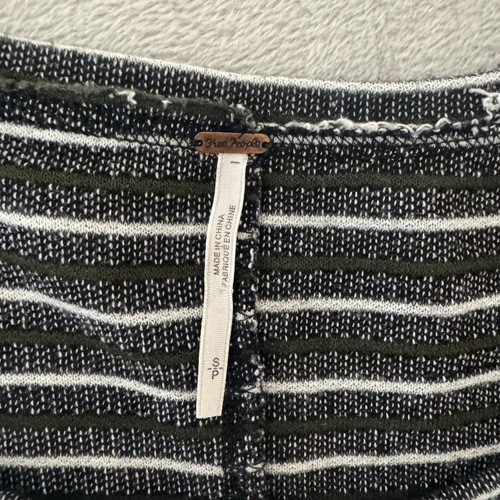 Free People Women's Inside Out Crewneck Pullover Sweatshirt S Striped Oversized - Picture 5 of 10