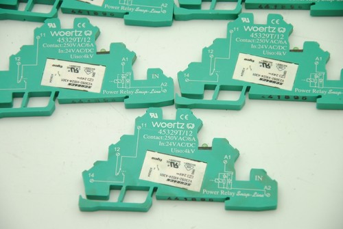 WOERTZ 45329T/12 Contact Block 250VAC/6A w/ V23092-A1024-A301 24V Relay Lot of 5 - Bild 2 von 3
