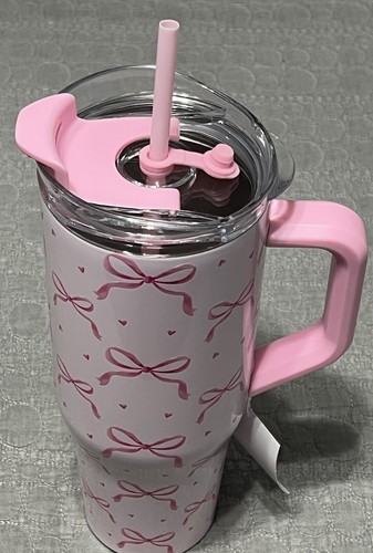 Pink Bows and Hearts Edelstahl 40 Unzen Becher Hobby Lobby Exklusiv NEU - Bild 12 von 13
