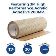 3M 468MP Heavy Duty Adhesive Transfer Tape  - 12 in x 20yds  - FREE SHIPPING!