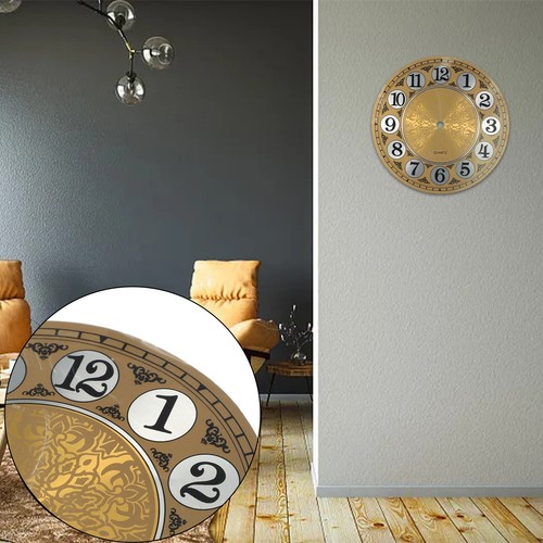 Vintage Style Gold Wall Clock Dial Face Arabic Numerals 7 inch Diameter - Picture 2 of 24