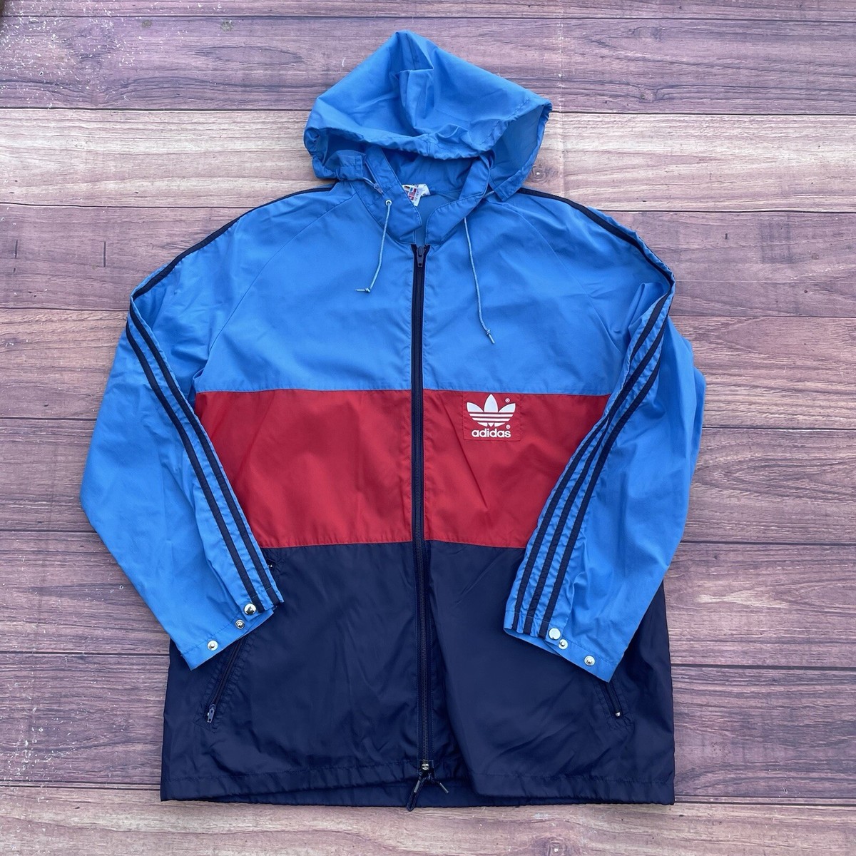 Adidas Vintage Ortalion Windbreaker Track Jacket Sz Large Adidas Vintage Ortalion Windbreaker Track Jacket Sz Large