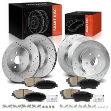 Front & Rear Side Drilled Brake Rotors & Brake Pads for Toyota Corolla 2020-2022