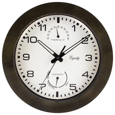29005 Equity by La Crosse 10" Indoor/Outdoor Wall Clock Temp & Humidity Open Box