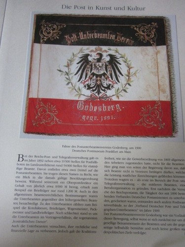 500 Jahre Post 1030 Fahne des Postunterbeamtenvereins Godesberg um 1900