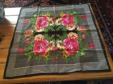 VTG BAAR  BEARDS RAYON  NYLON FLORAL SCARF - MADE IN JAPAN - MINT 