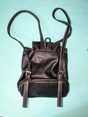 GUESS Black Faux Leather Drawstring Backpack guess drawstring backpack - TikTok Shop main image 4
