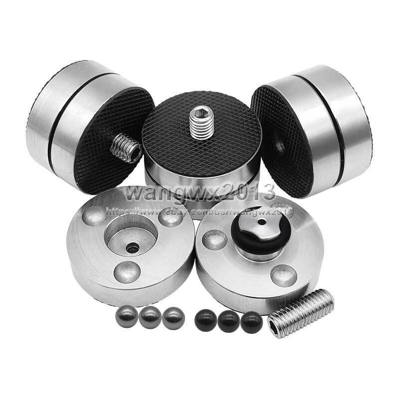 4x 39mm Aluminum Speaker Spike Isolation Pads – Stainless Steel Base, 24mm Height