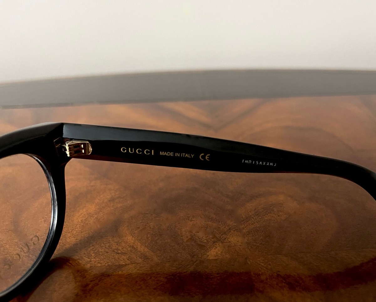 GG02090 Optical Gucci Eyeglasses GG1901OA 001 Black Gold Metal - eye-oo.com main image 3