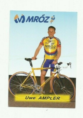 CYCLING cycling card UWE AMPLER team MROZ 1988 10 / 7 cm