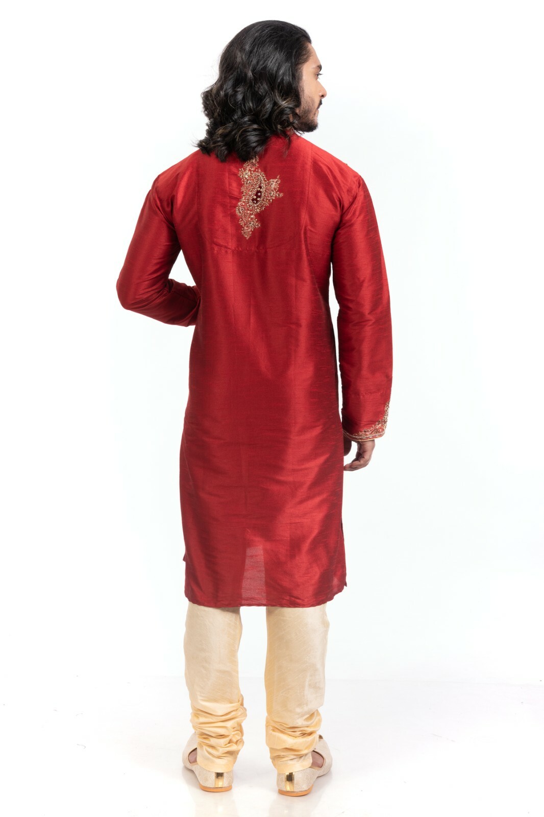 как выглядит itailorman Design Indian Ethnic Red Kurta Churidar for Men 2pc фото