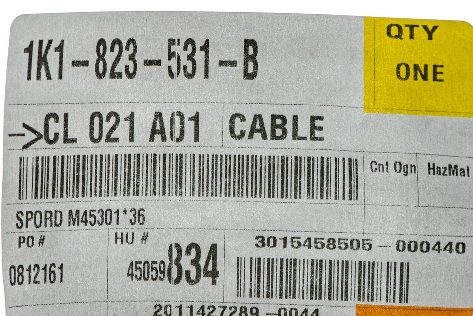 06-10 VW Volkswagen Jetta Sedan Gas Engine Hood Latch Release Cable 1K1823531B - Imagem 3 de 4