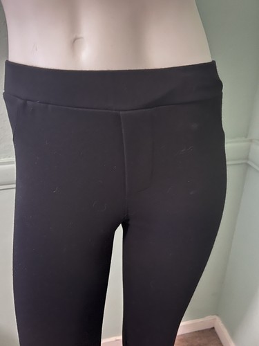 Planet Laura Grossman Black Microfiber Leggings W/Back Pockets Raw Hem Small - Picture 2 of 8
