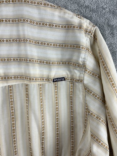 Billabong Western Shirt Mens XL Slim Fit Short Sleeve Pearl Snap Tan - Picture 6 of 7