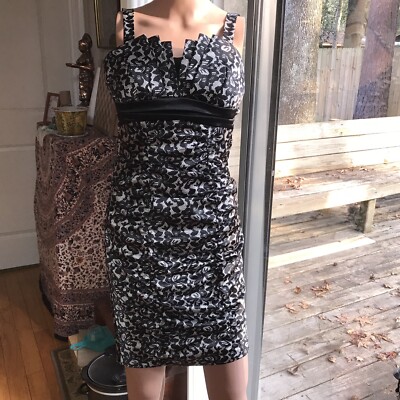 Ruby Rox Black & White Cocktail Body Con Dress Sz 1 Vintage Chic Mint  Condition | eBay