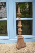 Ancien Pique Cierge Bougeoir Bois Hauteur: 58cm