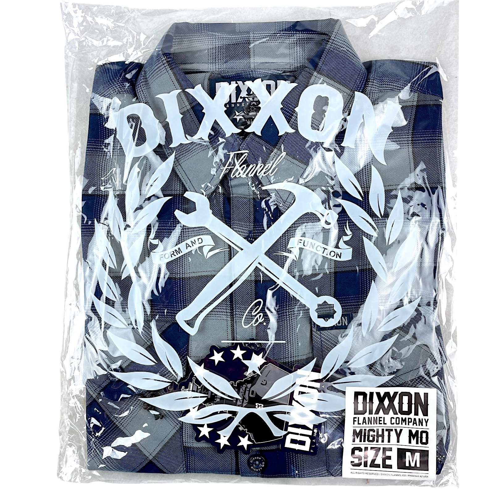 DIXXON Flannel "Mighty Mo" Men's MEDIUM Plaid Button USS Missouri Navy Shirt