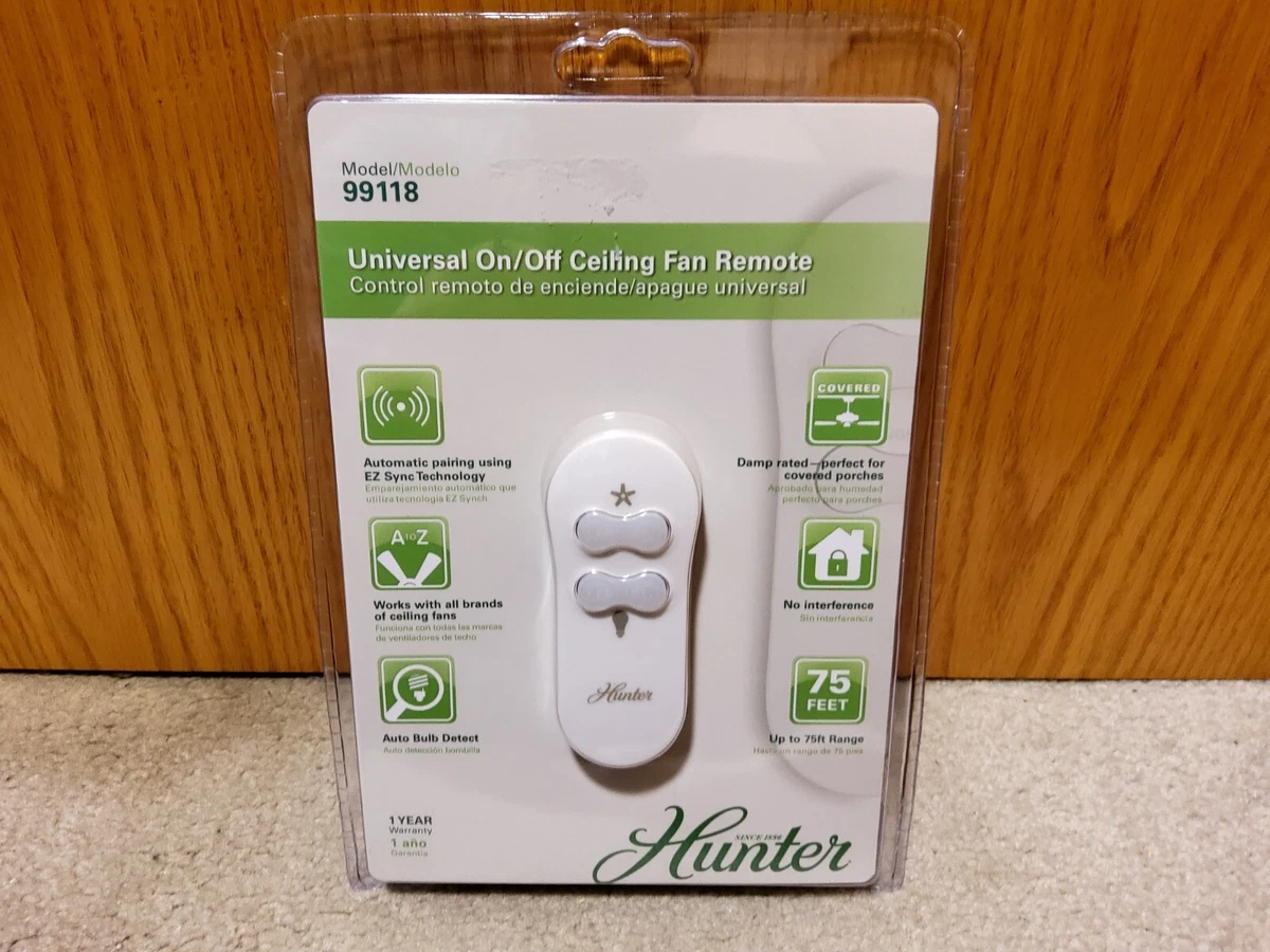 Hunter 99118 On Off Ceiling Fan And Light Remote Control Shelly Lighting
