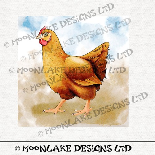 Pájaro - Pollos y gallos - Paneles artesanales de tela 100 % algodón o poliéster - Imagen 5 de 6