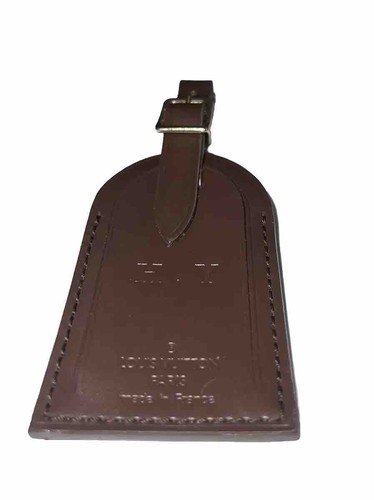 Louis Vuitton Bag Tag w/ HY Initials Damier Ebene Goldtone Dark Brown - Picture 5 of 9