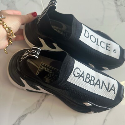 Authentic Dolce and gabbana shoes Dolce & Gabbana Black White Sorrento Low Top Sneakers  main image 2