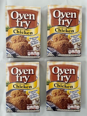 Kraft Oven Fry Extra Crispy Seasoned Coating Mix for Chicken, 4 Pack, 4.2 oz Box