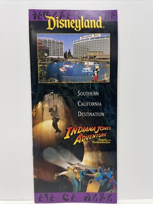 Disneyland Southern California 1995 Broschüre Indiana Jones Adventures