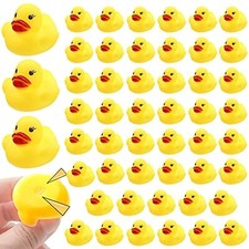 50 Kids Bath Rubber Ducks Yellow Duck Lot Baby Shower Cute Toys Ducky Sound Play