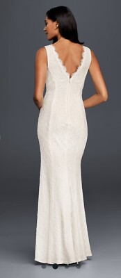 Davids Bridal Wedding Dress - V-Neck Lace Sheath size 10 | eBay Davids Bridal Wedding Dress - V-Neck Lace Sheath size 10 | eBay