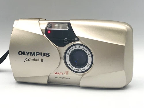 Olympus μ [mju:] - II Gold Point & Shoot 35mm Compact Film Camera From Japan