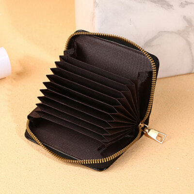 MAIN SYMBOL L LOGO- ACCORDION WALLET ★UNISEX Men Women Leather Credit Card Holder Accordion Wallet Zipper