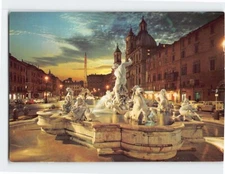 Postcard Navona Square Rome Italy