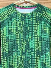 Under Armour Ladies Coldgear Light Lined Green Pattern Fitted Pullover Size M